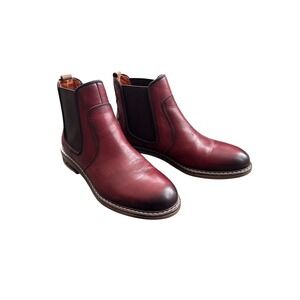 Pikolinos Aldaya Burgundy Leather Boots Studded Heel Ankle Woman's 37 (6.5)